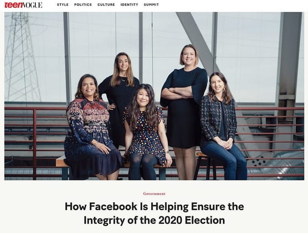 Facebook solves election misinformation by spreading misinformation on Teen Vogue